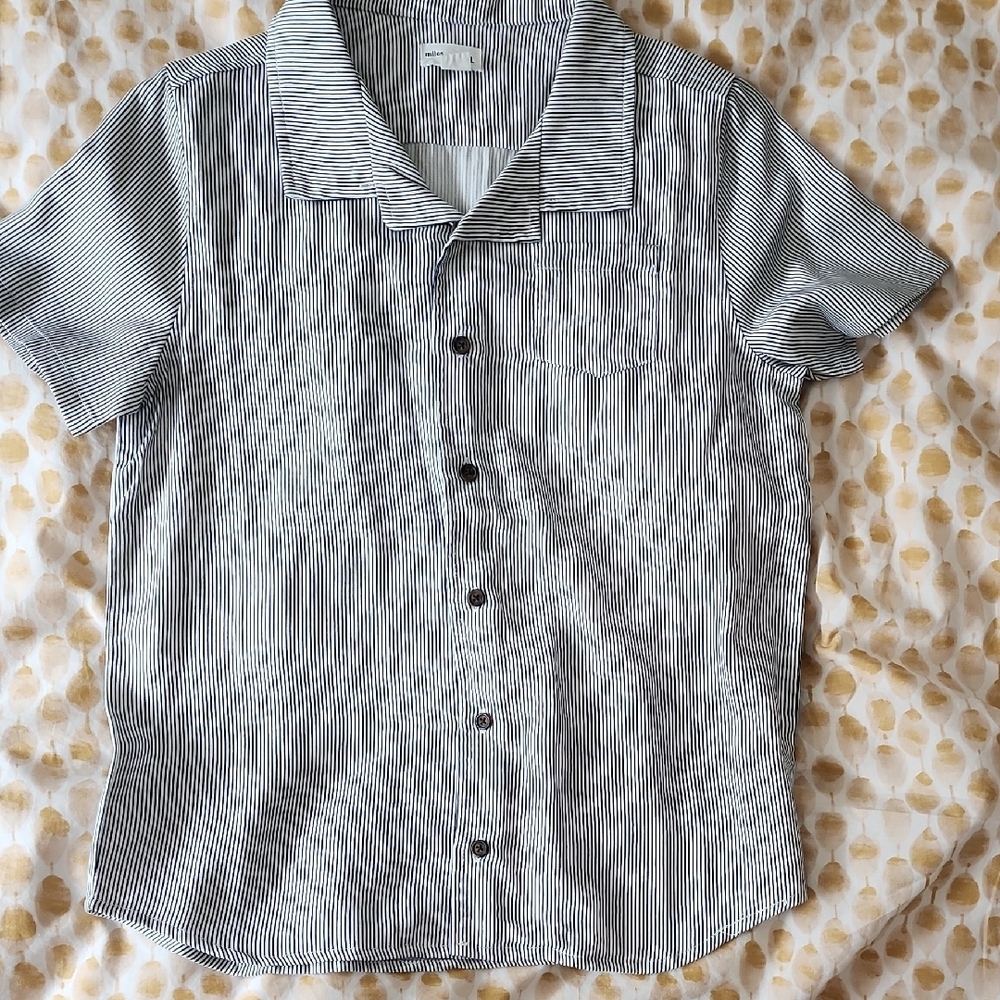 Youth Black and White Striped Shirt